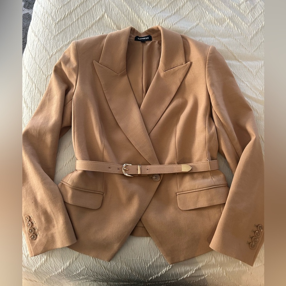 Express Single Button Belted Blazer - image 1